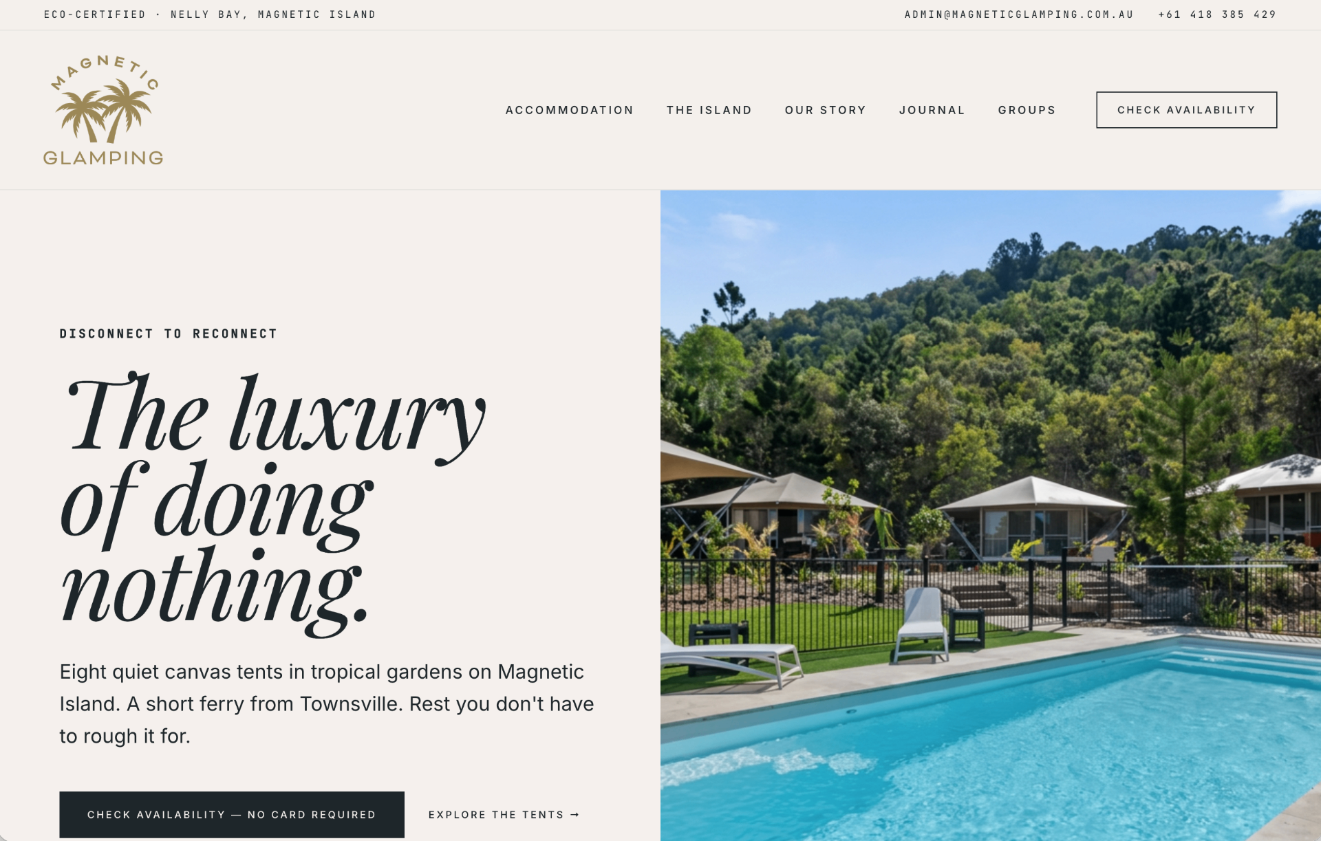 Magnetic Glamping website