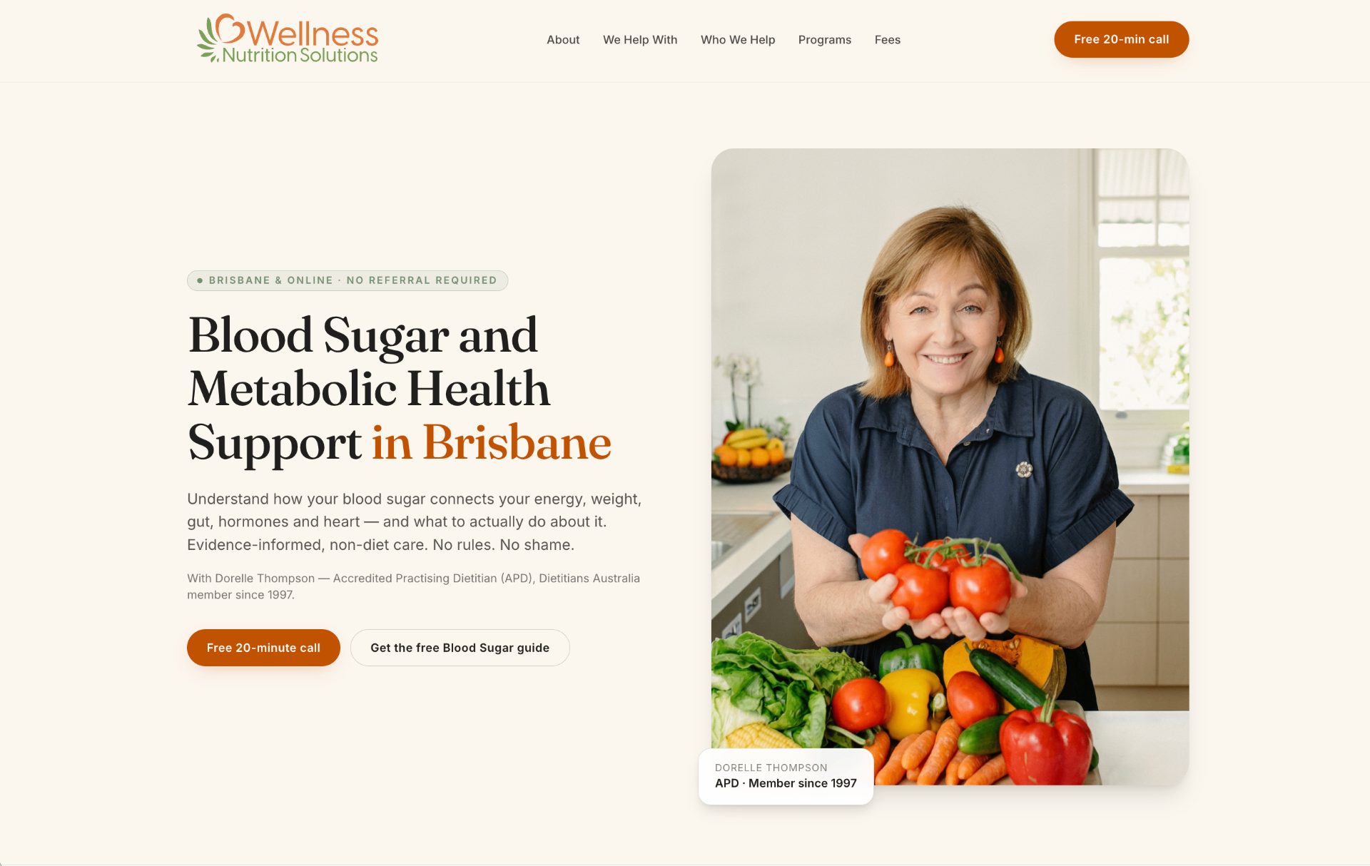 Wellness Nutrition Solutions website